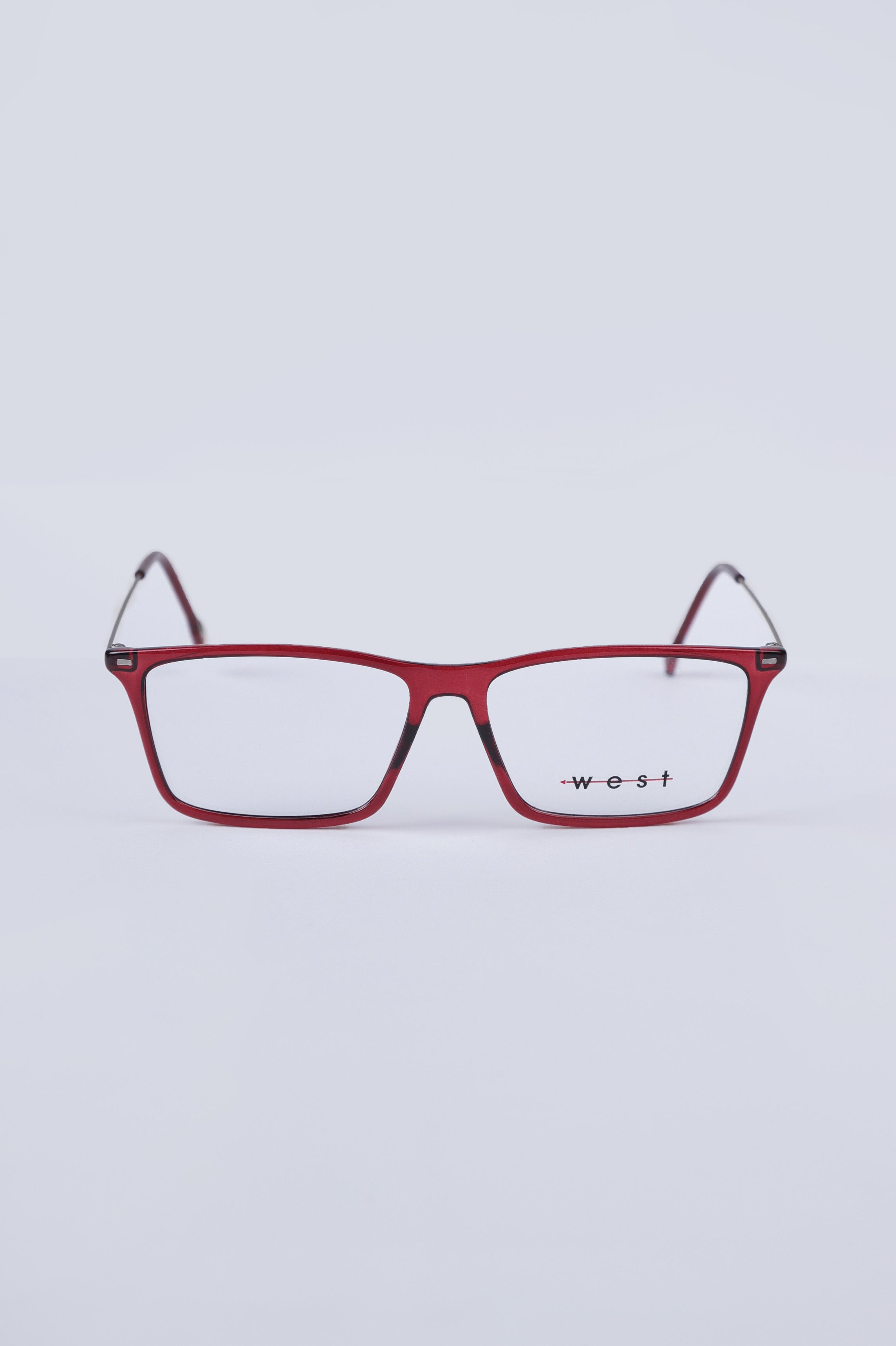 WEST  dark red glasses